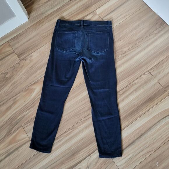 Paige Verdugo Crop Mid Rise Slim Skinny Jean in Midlake Tonak Dark Wash - Picture 6 of 9